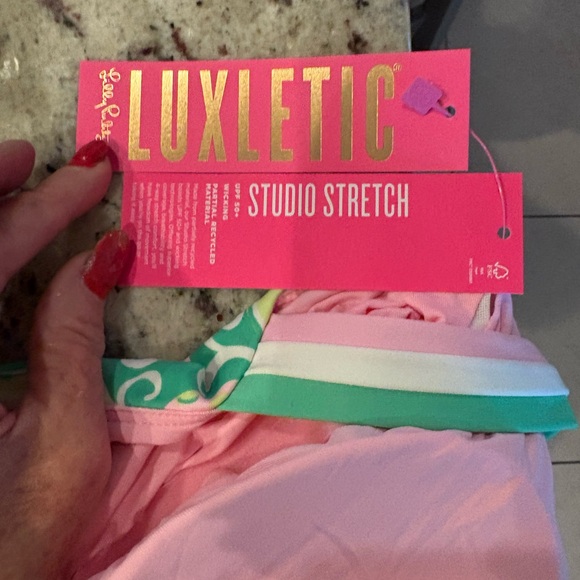 Lilly Pulitzer Vibrant Green and Pink One Piece Swimsuit - Picture 6 of 8